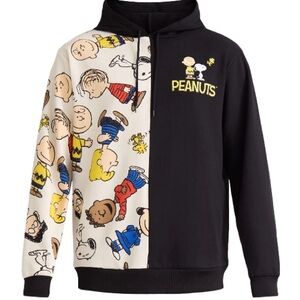 Peanut Graphic Hoodie Sweatshirt with Long Sleeves, Size Mens Medium